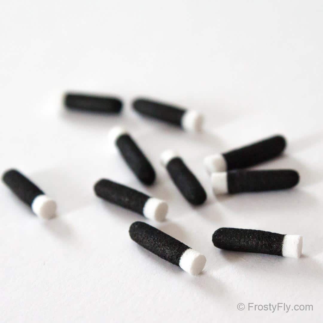 Terrestrial Preshaped Foam Bodies - 2 mm - White Tip