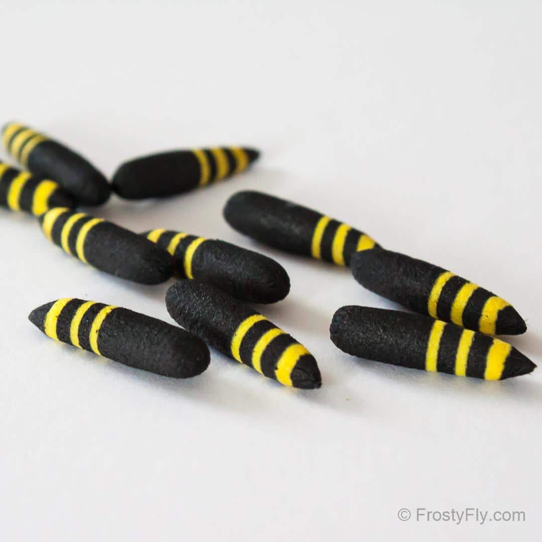 Terrestrial Preshaped Foam Bodies - 3 mm Yellow Stripes