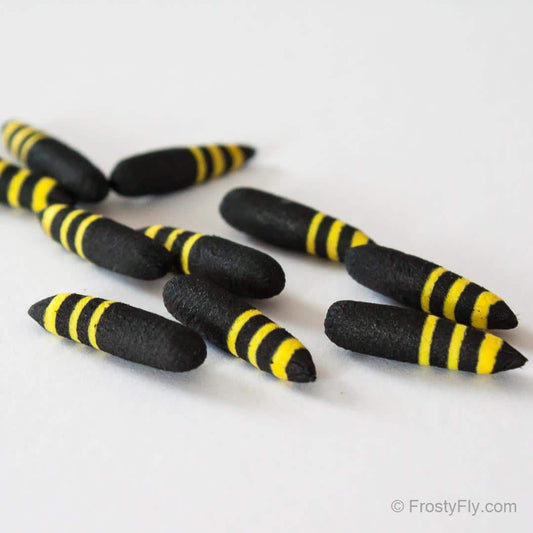 Terrestrial Preshaped Foam Bodies - 3 mm Yellow Stripes