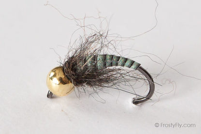 Tungsten Peacock Quill Caddis Nymph - Gray