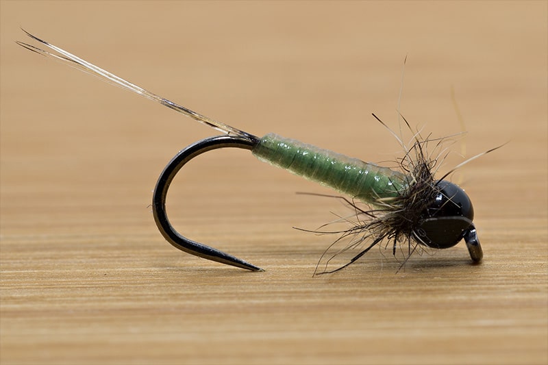 Tying the Micro Nymph with Catgut - Final Fly - with Green Underbody Thread - When Wet