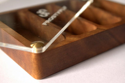 Skeena River Solid Walnut Wooden Streamer Fly Box with Clear Lid