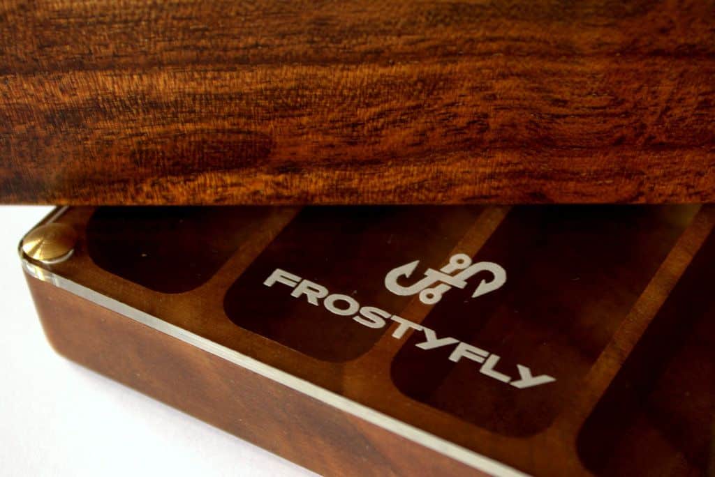 Skeena River Solid Walnut Wooden Streamer Fly Box with Clear Lid