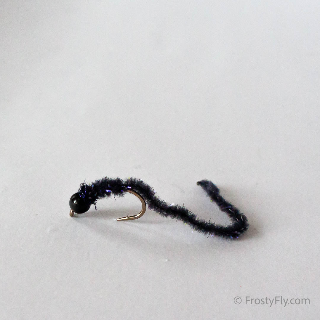 Wormstasy Tungsten Longtail Worm Fly - Black