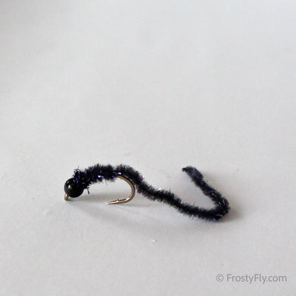 Wormstasy Tungsten Longtail Worm Fly - Black