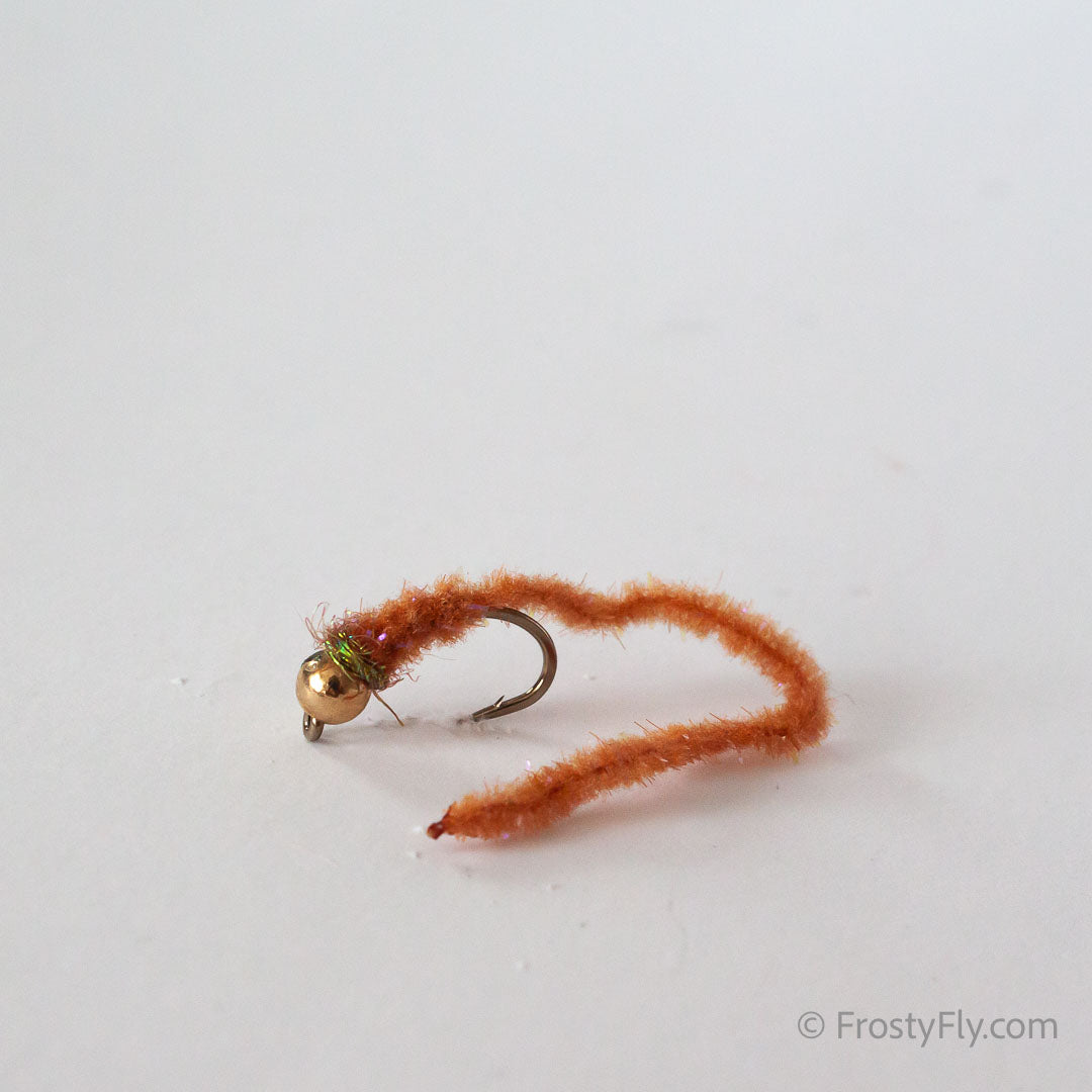 Wormstasy Tungsten Longtail Worm Fly - Brown