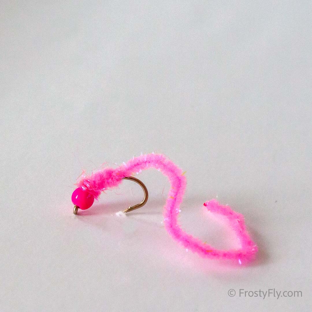 Wormstasy Tungsten Longtail Worm Fly - Fluo Pink