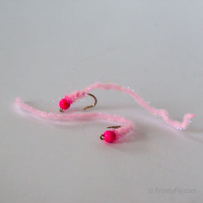 Wormstasy Tungsten Longtail Worm Fly - Marshmallow