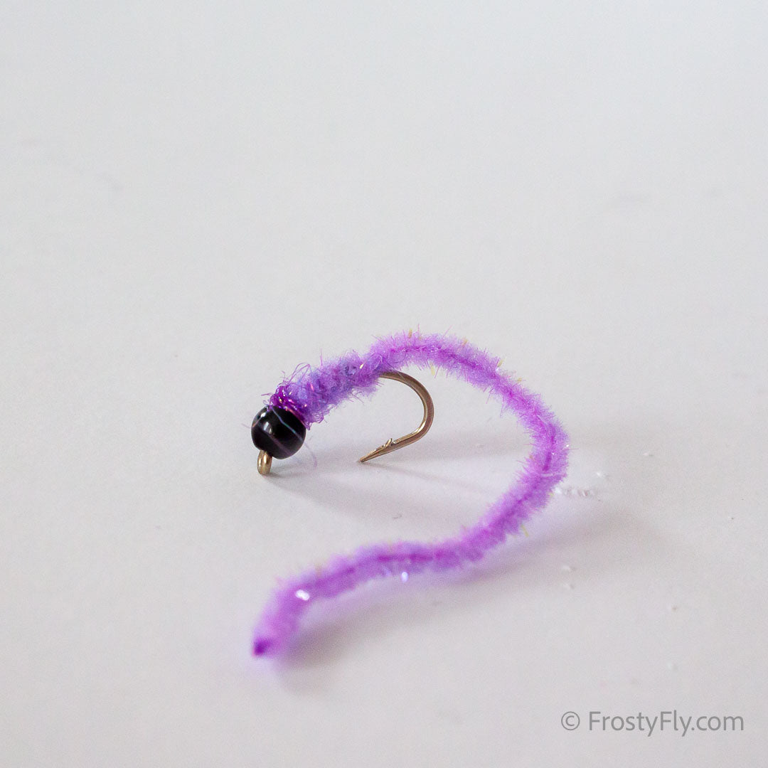 Wormstasy Tungsten Longtail Worm Fly - Purple