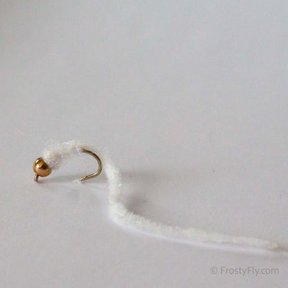 Wormstasy Tungsten Longtail Worm Fly - White