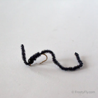 Wormstasy Tungsten Peeping Worm Fly - Black