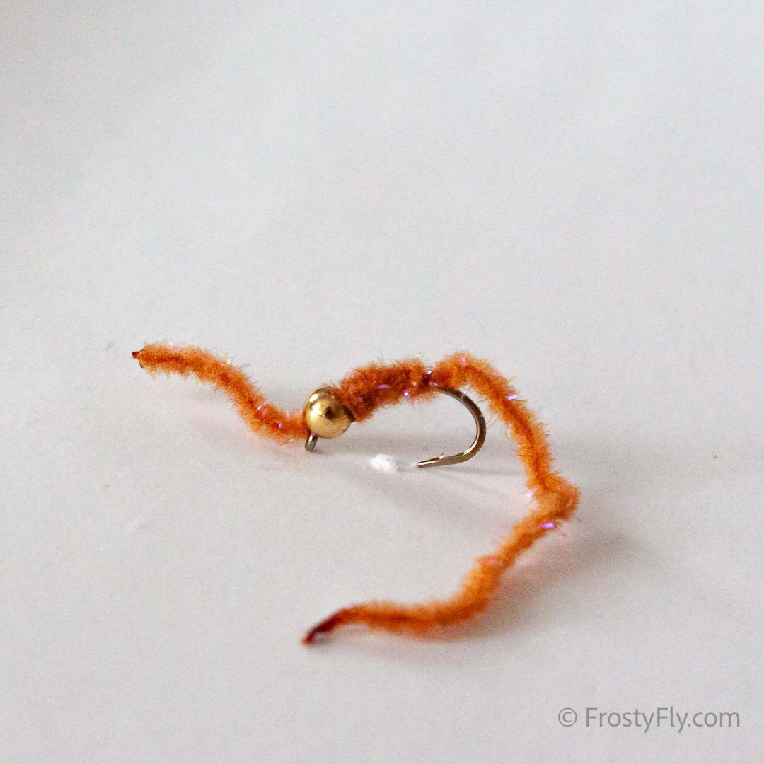 Wormstasy Tungsten Peeping Worm Fly - Brown