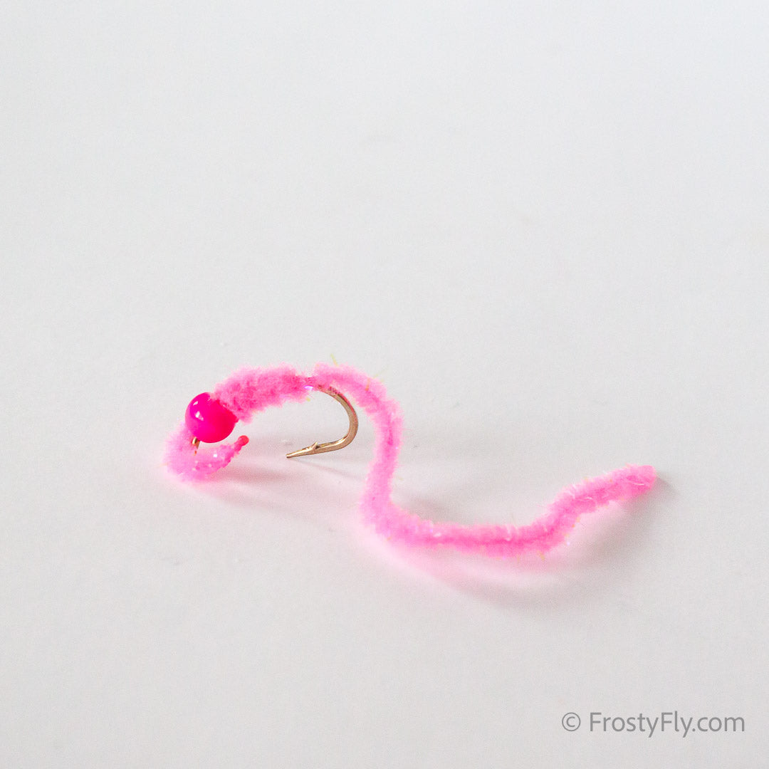 Wormstasy Tungsten Peeping Worm Fly - Fluo Pink