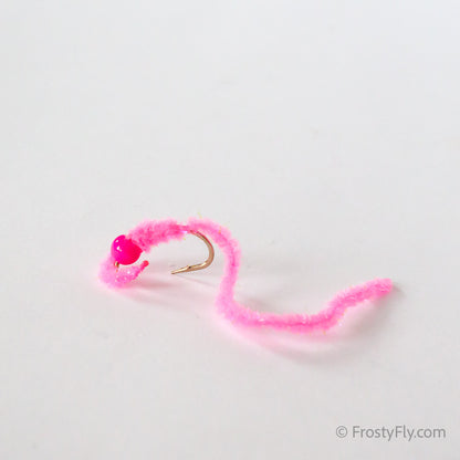 Wormstasy Tungsten Peeping Worm Fly - Fluo Pink
