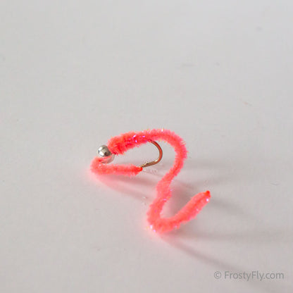 Wormstasy Tungsten Peeping Worm Fly - Fluo Red