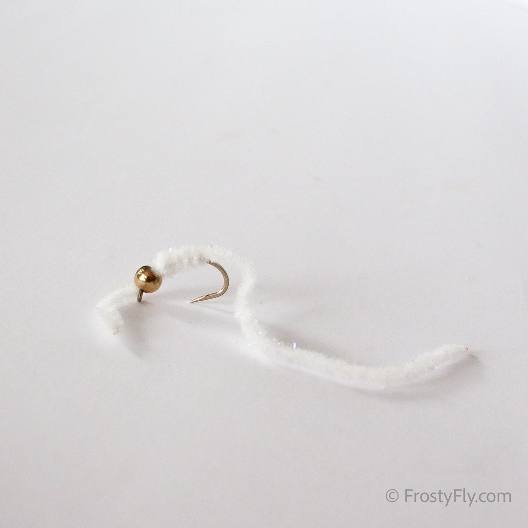 Wormstasy Tungsten Peeping Worm Fly - White