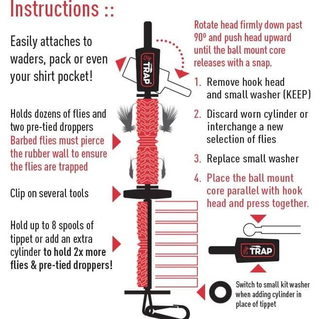 XLT Fly Trap Tippet Holder Pro Series - Instructions
