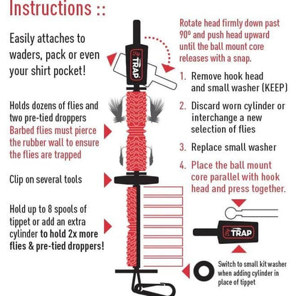 XLT Fly Trap Tippet Holder Pro Series - Instructions