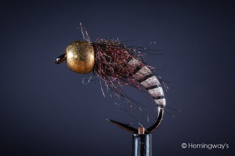 Tungsten Peacock Quill Caddis Nymph - Brown