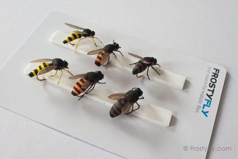 Realistic Flies - Wasp and Honey Bee - Set of 6 Flies