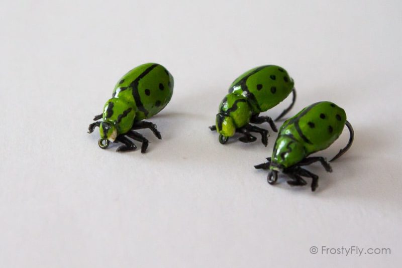 Realistic Green Ladybugs