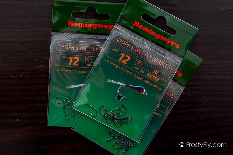 Hemingway's HC113 Nymph & Wet Fly Barbless Hooks – 1X Short, 2X Strong - 10  pcs - FrostyFly
