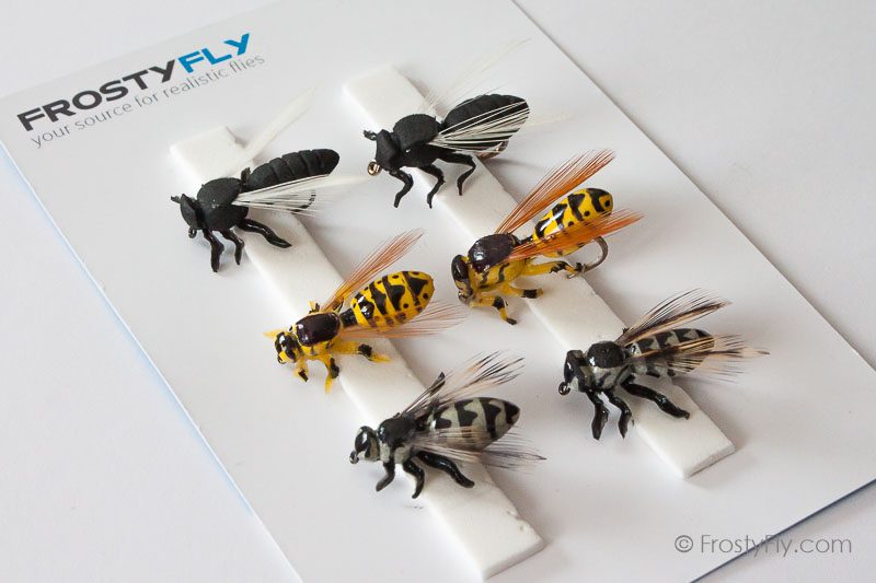 Realistic Flies - Wasp II Flying Ant Horse Fly - Set of 6 Flies