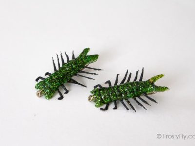 Flashy Realistic Hellgrammite Flies - Green