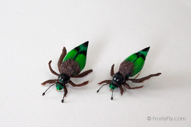 Realistic Cockchafer Beetle Flies - Green