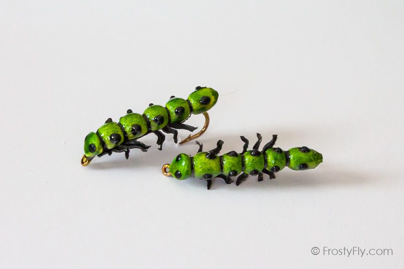 Realistic Caterpillar Flies - Green