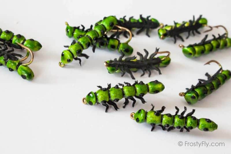 Realistic Caterpillar Flies - Green