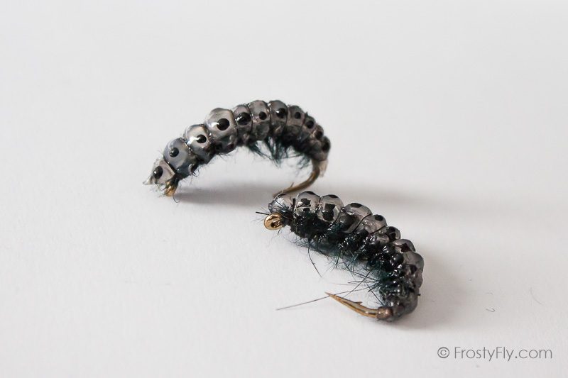 Realistic Curved Sawfly Larva Flies - Gray