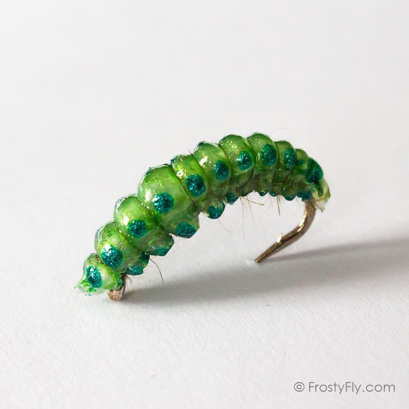 Realistic Curved Sawfly Larva Fly - Green