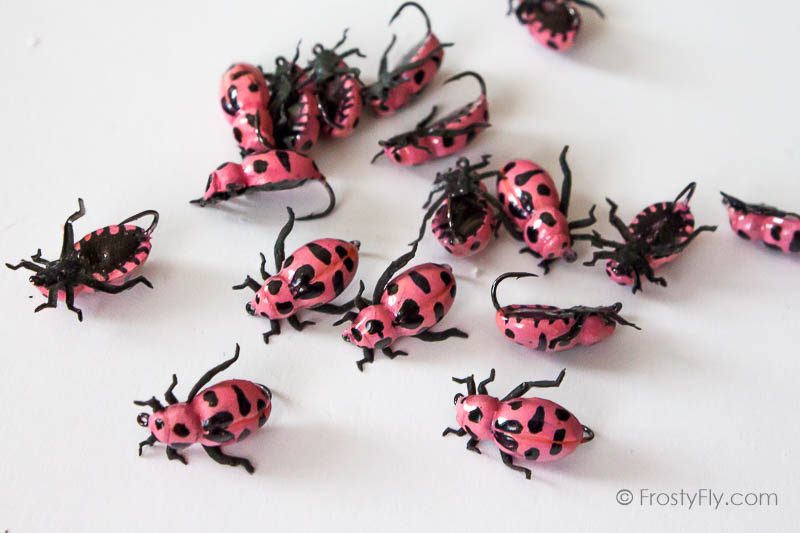 Realistic Pink Ladybug Flies