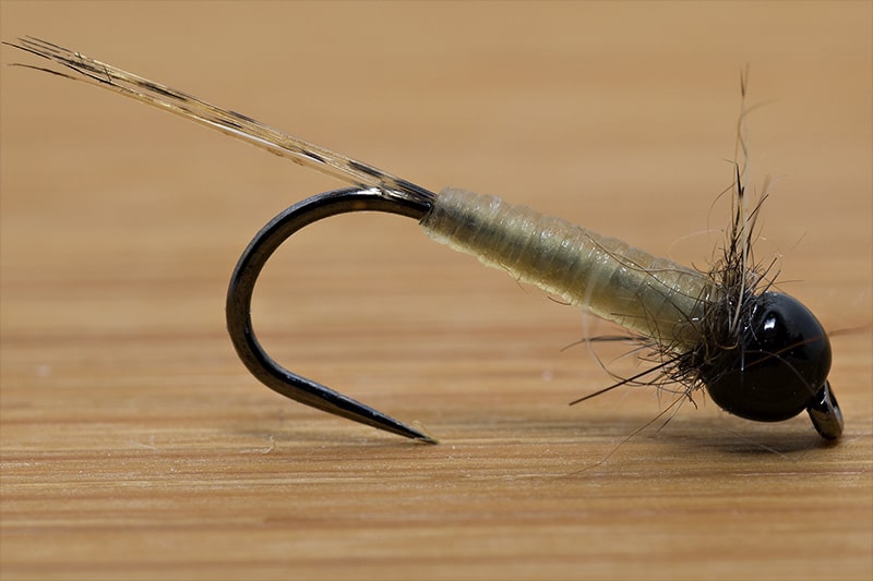 Tying the Micro Nymph with Catgut - Final Fly - Getting Wet