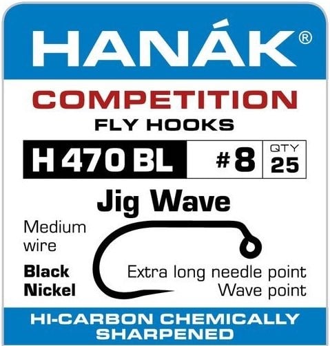 Hanak Competition H470BL Barbless Jig Wave Hooks