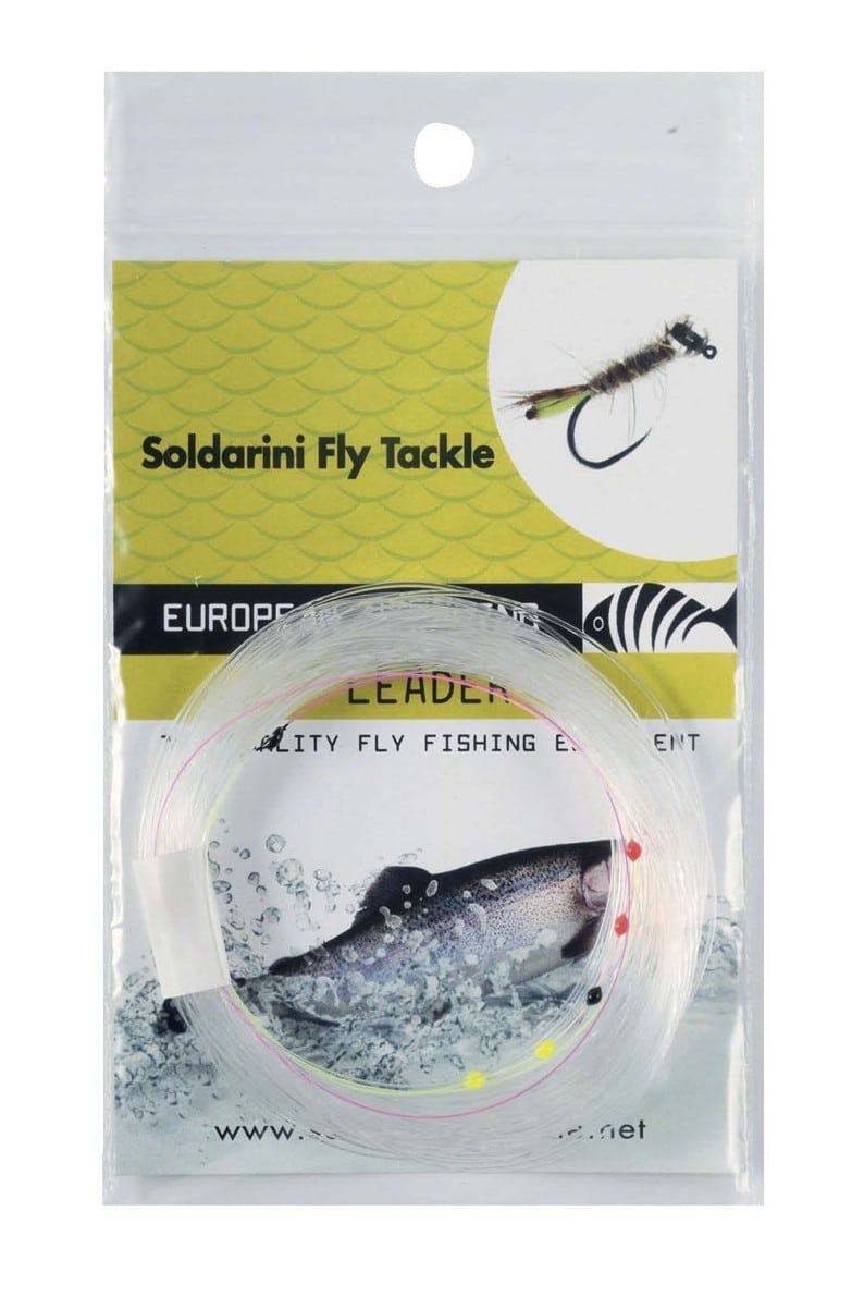 Soldarini Euro Nymphing Tapered UV Leader with 5 Drop Indicator 30ft / 9m